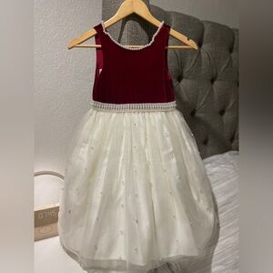 American Princess Velvet and Satin Dress - Red and White